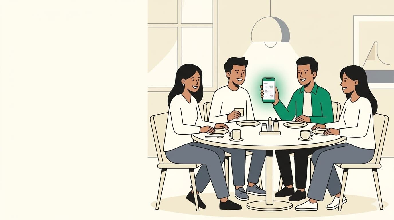 Friends splitting a bill together using SplitBill